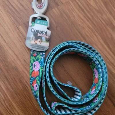 Correa para perro Coastal Sublime 6/1,8 M diseño floral y a rayas clip de alta resistencia Foto 1 de 4