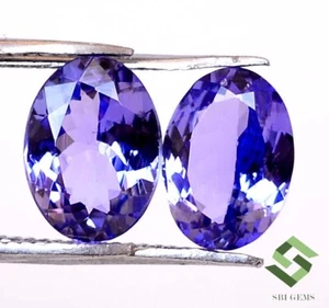 8x6 mm Certified Natural Tanzanite Oval Cut 2 Quality Pairs Loose Gemstones - Picture 1 of 14