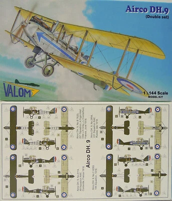 Airco DH.9, Pacco Doppio, Valom , 1:144, Modello IN Plastica, 2 Modelli, Nuovo - Immagine 1 di 2
