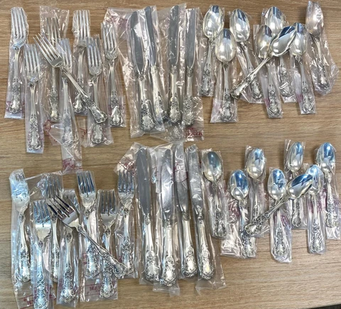 Gorham Buttercup Sterling Silver 5pc 8 Place Settings 40pc No Mono Cover