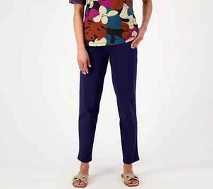 Denim & Co. Original Waist Stretch Petite Side Pocket Pant Core Navy 3XP A600873 - Bild 1 von 2