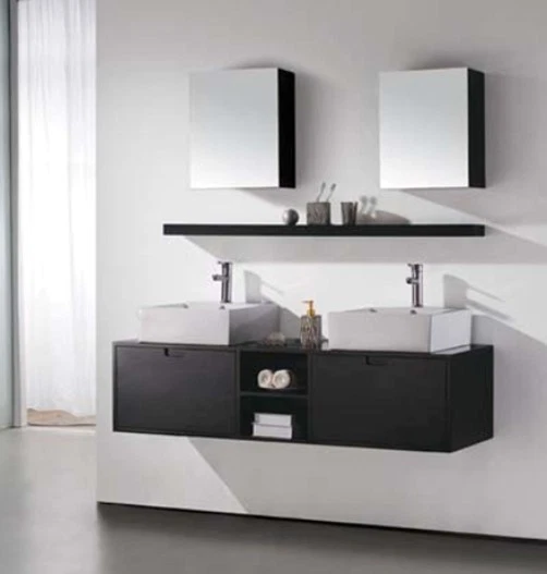 Tocador de baño - Juego de tocador de baño moderno - Lavabo doble - Riviera II - 63" Foto 1 de 1