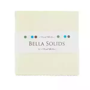 MODA Charm Pack- Bella Solids -Snow- Contains 42 pieces measuring 5" squares - Picture 1 of 2
