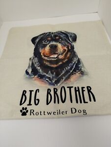 Rottweiler Dog Pillow Covering Pillow Case 2 Sided  Brand New Appx. 17x17