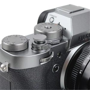 2x Silver Gray Soft Shutter Release Button f Fujifilm X-PRO2 X-PRO1 X100F X100T  - Picture 1 of 7