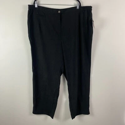 Bob Mackie 直筒裤尺寸 3X 黑色拉链纽扣弹性腰围 — 第 1/4 张图片