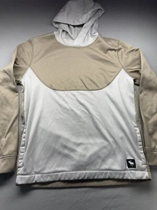 Abercrombie Kids Hoodie Boys 15/16 Beige Gray Fleece Lined Long Sleeve Pullover - Picture 1 of 5