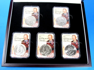 1971 - 1976 S  5-Coin Set, Silver Eisenhower Dollars NGC Ms 67 Tomaska Signature - Image 1 of 4