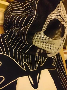 Disney Parks Hoodie Nightmare Before Christmas Jack Black Pinstripe Zip Mask NWT - Picture 1 of 12