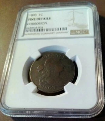 1803 Draped Bust Large Cent, NGC Fine details - Image 1 of 3