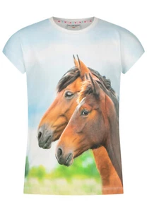 Salt and Pepper 33112844 Camiseta Camiseta Caballo Caballos Niña Azul - Imagen 1 de 3