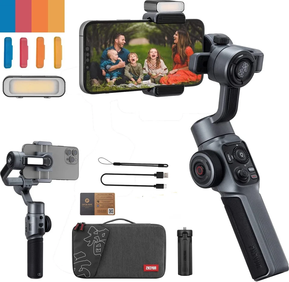 ZHIYUN Smooth 5S COMBO 3-Axis Gimbal Stabilizer Fill Light for iPhone Smartphone - Image 1 of 4