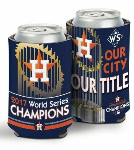 Houston Astros 2017 World Series Champions Can Koozie Cooler Holder Free Ship Cover