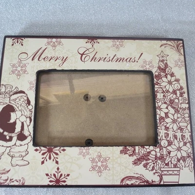 Marco de madera Feliz Navidad Foto Papá Noel y árbol de Navidad Foto 1 de 4