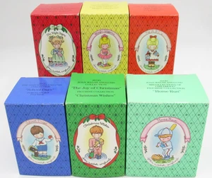 6 Avon Joan Walsh Anglund Porcelain Boy Girl Figurine Joy Of Christmas Magic Lot - Picture 1 of 15