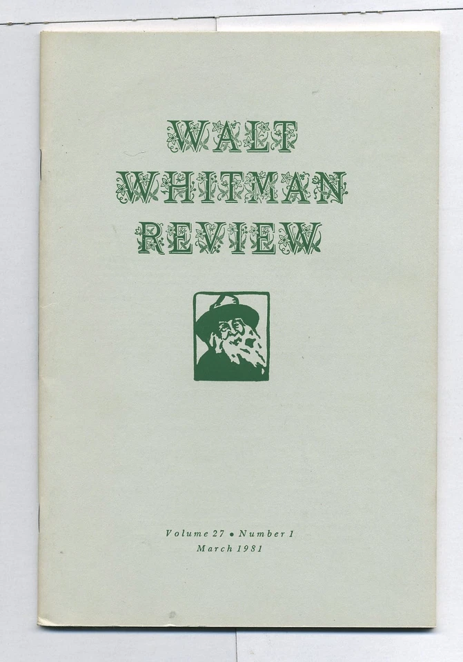 Walt Whitman Review Volume 27 March 1981 Number 1 / 1st Edition - Image 1 of 1