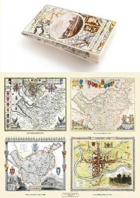 A Cheshire 1611 – 1840 – Fold Up Map that features a collection of Four - image 1 of 2