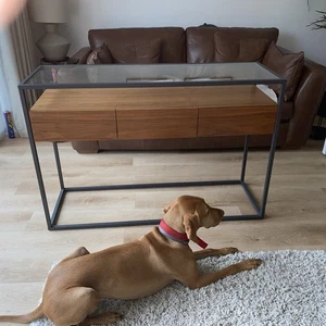 Glass Top Console Table - Picture 1 of 6