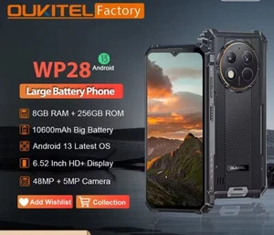 OUKITEL WP28 15+256GB 10600mAh Rugged Dual Sim NFC 48MP 6.52" Android 13 Phone - Picture 1 of 9