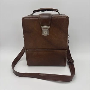 Bolso para cámara de cuero marrón vintage Marsand hecho en EE. UU. con correas y compartimentos - Imagen 1 de 15