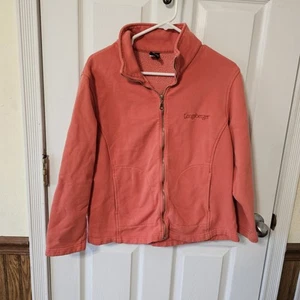 Longaberger Baskets Women's Coral Peach Full Zip Sweatshirt Size L Embroidered - Picture 1 of 10