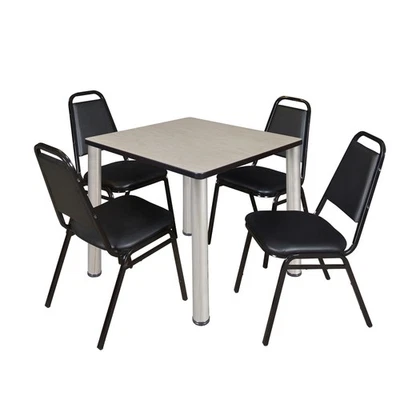 Regency Kee 30 in Square Breakroom Table Top Black Legs 4 Restaurant Stack - Image 1 of 4