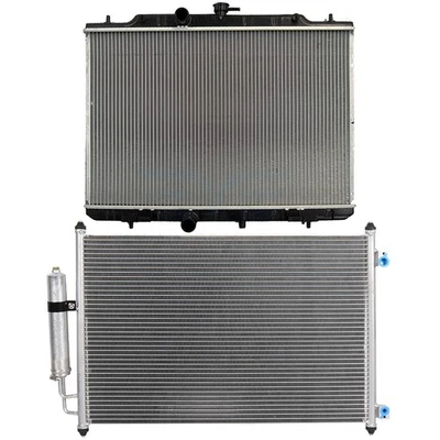 Kit de refrigeración de radiador y condensador de CA de aluminio para Nissan Rogue 2008-2013 2,5 L l4 Foto 1 de 4