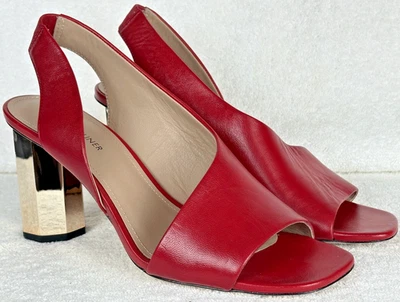 Женские босоножки Donald J Pliner Ella из красной кожи с золотым зеркалом на каблуке размер 9,5 M - Изображение 1 из 4