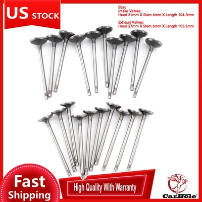 Впускные выпускные клапаны штока 6 мм для Volvo C30 C70 S60 S40 S70 V40 XC60 XC90 20 шт. - Изображение 1 из 4