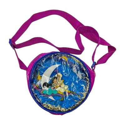 Disney Aladdin Alfombra Mágica Jazmín Vinilo Redondo Cartera Bolso Líquido Brillo Transparente Foto 1 de 4
