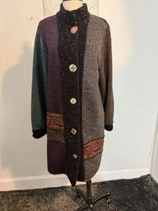 Lee Anderson Cardigan Women Button Up Closure Art To Wear Sweater Size Medium - Picture 1 of 5