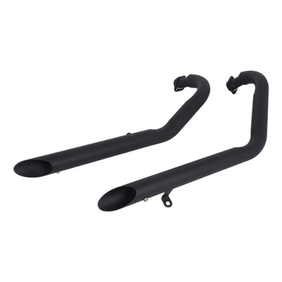 For Kawasaki Vulcan 800B Classic Staggered Long Short Dual Exhaust Pipes Black - Изображение 1 из 4