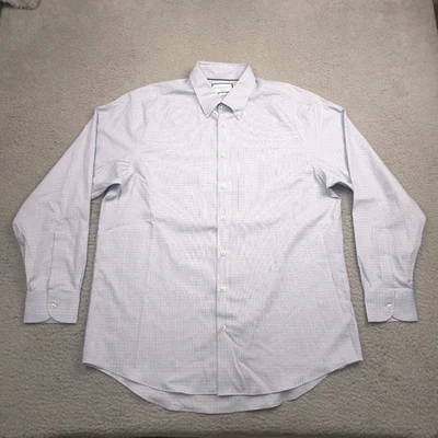 Charles Tyrwhitt Men’s Button Up Shirt 17 36 Classic Fit Blue White Check LS - Image 1 of 4