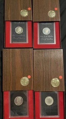 1971, 1972, 1973 Key& 1974 S Silver Eisenhower Proof Dollars Packaged By US Mint - Image 1 of 4