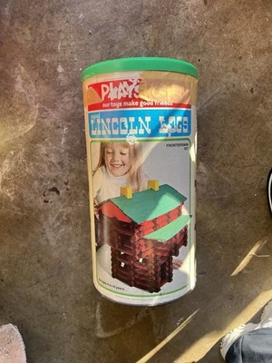 Juego de troncos Playskool Lincoln 1974 vintage Frontiersman con bote Foto 1 de 3