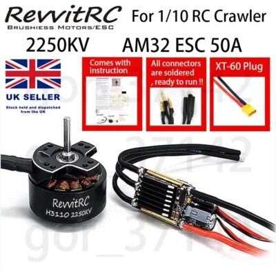 2250KV Outrunner Brushless Motor & ESC(XT60) RC Crawler Rhino RC LCG SCX10 TRX-4 - Image 1 of 4