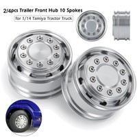 2//4Stck Metall 10 Speichen Vorderrad Felge Hub für 1:14 Tamiya Traktor RC Auto