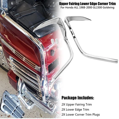 Chrome Upper Fairing Lower Edge Corner Trim For Honda Goldwing 1500 GL1500 88-00 - Image 1 of 4