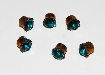 VINTAGE RHINESTONE BUTTONS DOLL 5mm 20ss • ASSORTED COLORS • Made with Swarovski - Image 1 of 3