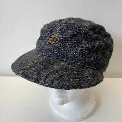 Vintage Obey Women’s Post Boy Hat Leather Strapback Gray Wool - Image 1 of 4