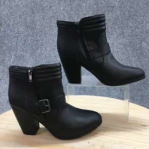 Botas Sugar para mujer 10 M Varrona botín con cremallera lateral negro imitación cuero tacones - Imagen 1 de 18