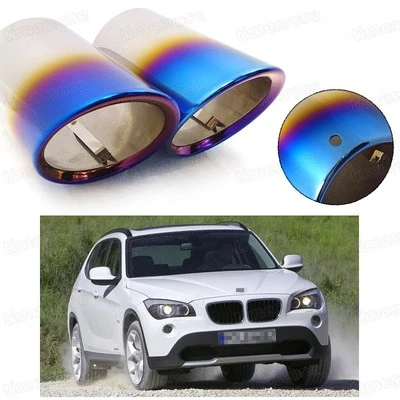 2Pcs Car Exhaust Muffler Tip Tail Pipe End Trim Blue for BMW X1 2010-2015 #3039 - Image 1 of 4