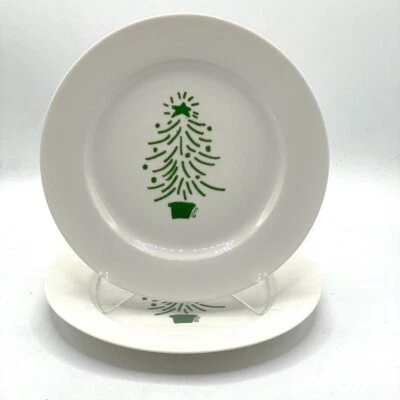 Juego de 2 platos del desierto Trish Richman Crate&Barrel árbol de Navidad vacaciones 1999 Foto 1 de 4