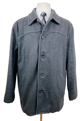 J экипажа мужской большой твердый серый мягкий шерсти нейлона пальто куртка - Изображение 1 из 4