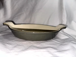 Martha Stewart Green Enamel Cast Iron Oval Au Gratin Baking Dish MSE - Picture 1 of 7