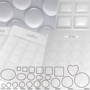Clear Epoxy Resin Dome 3D Gel Stickers Silicone Round Circle Square Oval Heart - Picture 1 of 38
