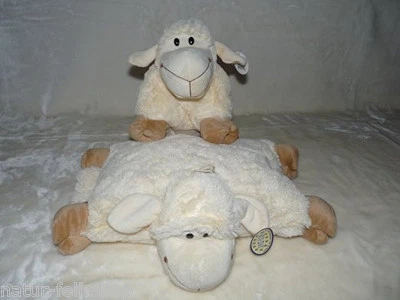 2in1 Kuschelkissen und Kuscheltier Schaf, Schäfchen, m. Klettverschluss 36cm - Bild 1 von 4