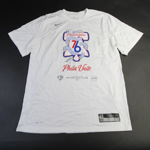 Philadelphia 76ers Nike NBA Authentics Dri-Fit Short Sleeve Shirt Men's New Cover