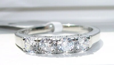 Cubic Zirconia Women's Band Ring Stainless Steel-Sizes 5-10 - Image 1 of 4