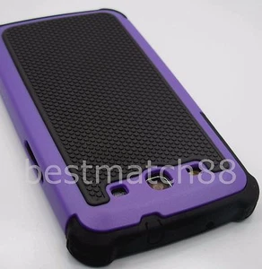 for Samsung galaxy s3 purple black triple layer rugged hard soft case - Picture 1 of 4